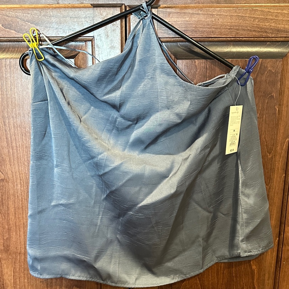 A New Day Slate Blue Crop Top